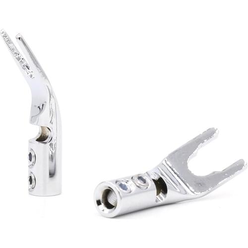 4pcs SY1526 Hifi Audio High Performance pure copper Rhodium plated Y spade plug