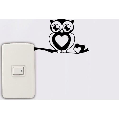 8*13cm Cute Owl Sticker Cartoon Animal Vinyl Decal for Kids Room Bedroom Decor