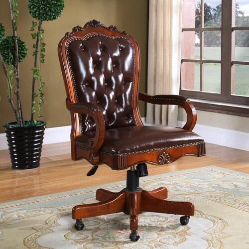 American Computer Office Chairs Modern Office Furniture Soft Cushion Backrest Chair Home Lift Swivel Armchair Boss Chair Retro