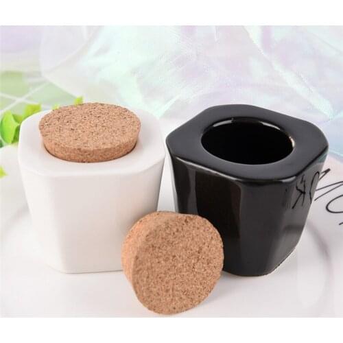 White/black Color Porcelain Material Nail Art Acrylic Glass Dappen Dish Liquid Powder Container