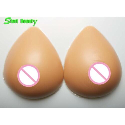 Free shipping 1400g/pair D Cup non-toxic brown Silicone breast form realistic soft teardrop-shaped Boobs for cross dresser
