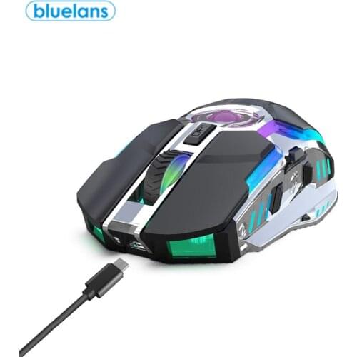 2.4G Wireless Rechargeable Gaming Mouse With Silent Led Backlight 2400dpi Ergonomic Design For Laptops/Computers