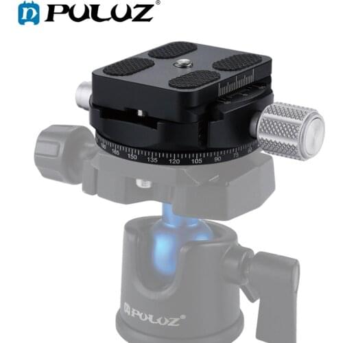 PULUZ Aluminum Alloy Quick Release Plate with Anti-slip Rubber Pad Rotation & Locking Knob for Panoramic Tripod Head