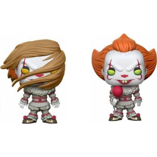 Funko pop IT The clown soul back Pennywise long hair version 474# The balloon 475# electric PVC Action Figure Collectible toys