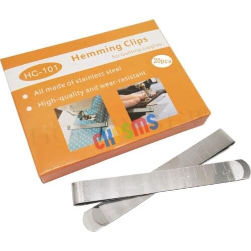 #HC-1 Box of 20 tainless Steel Hemming Clips 3 Inches Measurement Ruler Sewing Clips for Wonder Clips Pinning and Marking Sewing