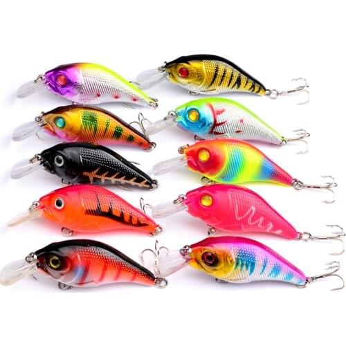 HiUmi 10pcs 7.5cm 10.2g Crankbait Fishing lure Hard Wobbler Lure Iscas Artificiais Para Pesca Carp Fishing Tackle