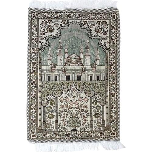Floral Mosque Printing Cotton Prayer Mat Light Muslim Islamic Prayer Rug Rectangular Worship Carpet Meditation Pilgrimage Blanke