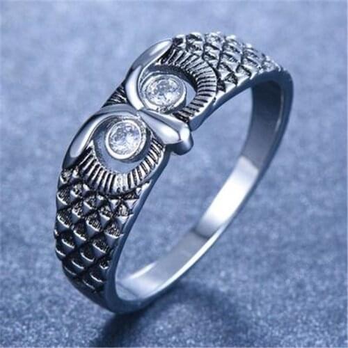 New Trend Retro Zinc Alloy Owl Shape Rings Women Fashion Animal Jewelry Party Gifts Rings