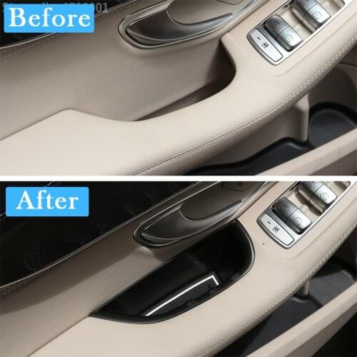 2pcs For Mercedes Benz C-Class W205 GLC Class X253 2015-2018 Car Front Door Handle Storage Box Tray For Left Hand Drive
