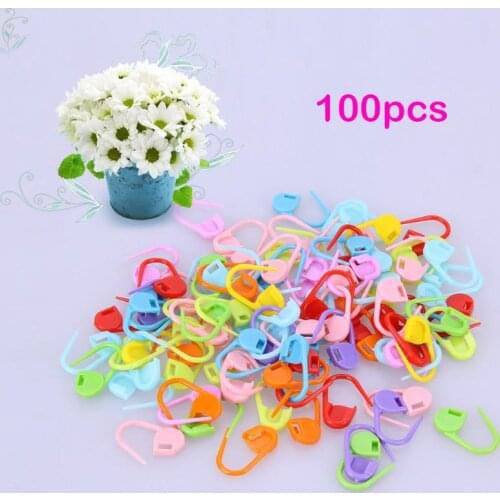 100pcs Knitting Markers Knitting Tools Plastic Small Clips Hook Mixed Marker for Knitting DIY Scrapbooking Crafts