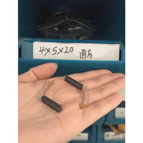 2pcs 20mm x 4mm x 5mm Copper Mixed Carbon Brush for Electric Motor