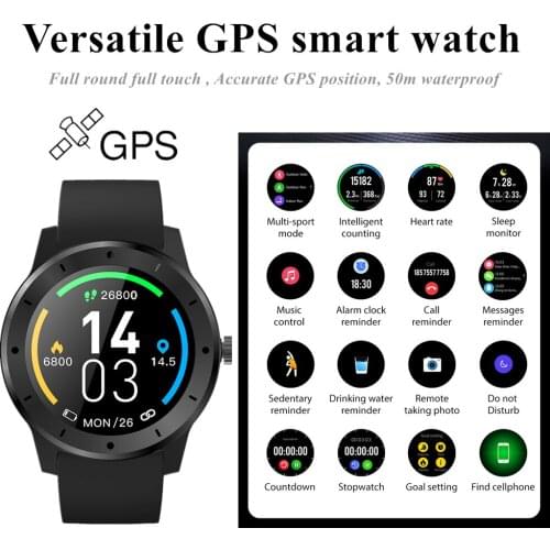 MKS200 Full Touch Heart Rate Monitoring Smart Watch Remote Camera Outdoor Accurate GPS Motion Track Smart Sleep Recording Monito