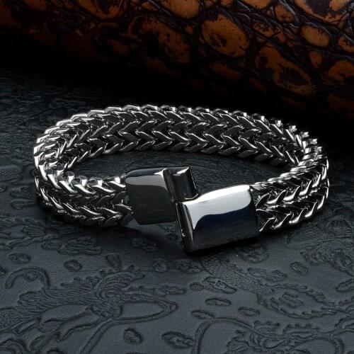 Mens Bracelet Good Quality Silver color 316L Stainless Steel Mens Bracelet Men Male Snake Chain On Hand Mans Chain Bracelets