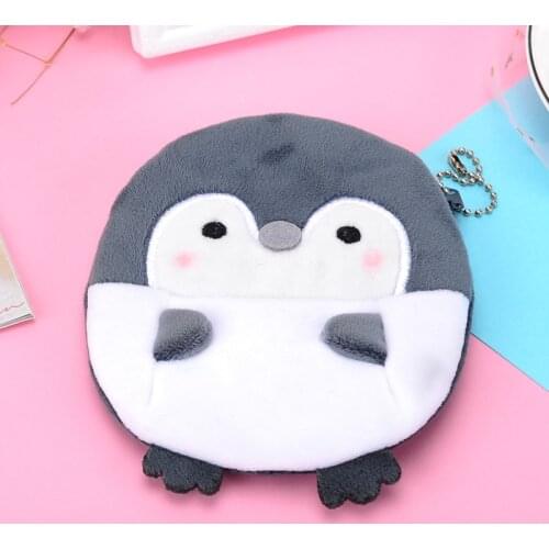 1PCS Soft plush cute penguin ladies coin purse mini zipper children girl coin purse card bag key coin purse childrens gift