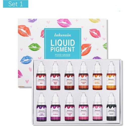 12 Colors/Set Epoxy Resin Diffusion Pigment Kit DIY Lip Gloss Liquid Coloring Colorant Dye Ink Candle Soap Lip Gloss Making