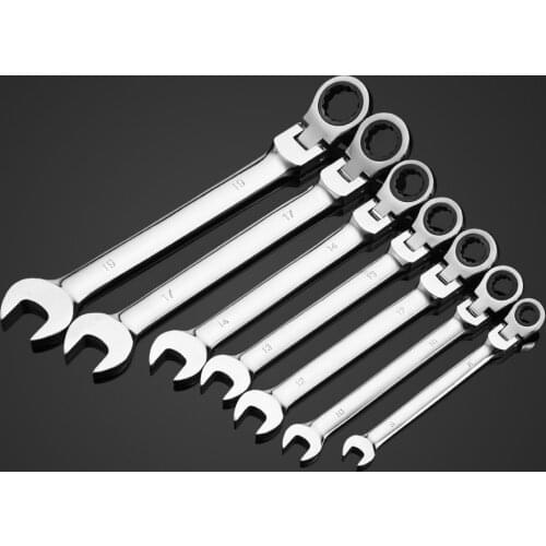 7pcs universal wrench set multi tool Universal Key Double-ended torque wrench Ratchet Spanner Open-ended Auto Car Repair Tools