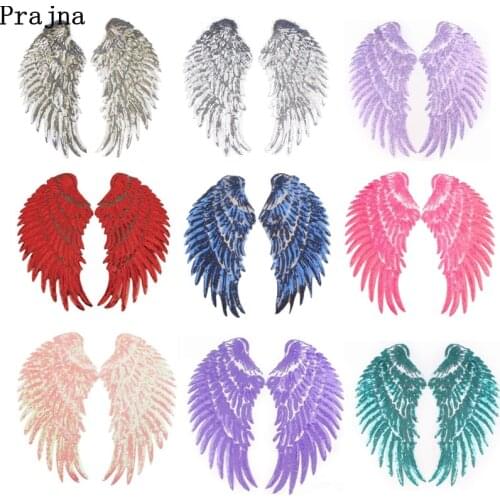 1 Pair Fashion Large Sequins Wing Embroidered Patches For Clothing Applique T Shirt DIY Accessories Cute Sew On Patches Stickers