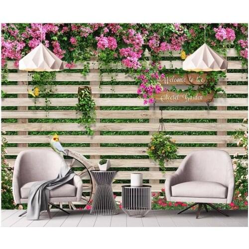 Custom photo mural 3d room wallpaper Wooden board rose roses background wall home decor 3d wall murals wallpaper for walls 3 d