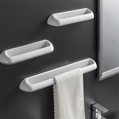 Wall Mounted Bathroom Towel Storage Organizer Rack Creative Seamless Kitchen Towel Shelf Household Items Bathroom Accessories