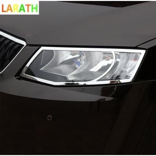 The New For Skoda Octavia A7 Headlights Cover Chrome Styling Body Decoration Products Exterior Car-styling Accessory Part 15-17