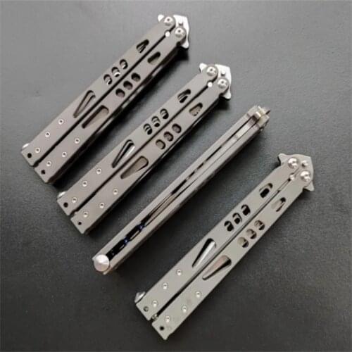 TheOne Butterfly Speed Of Light Particle 2 Titanium Handle Knife Camping Hunting Survical Outdoor EDC Tool Gift For Men