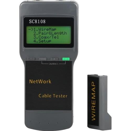 SC8108 Portable LCD Wireless Network Tester Meter&LAN Phone Cable Tester & Meter With LCD Display RJ45