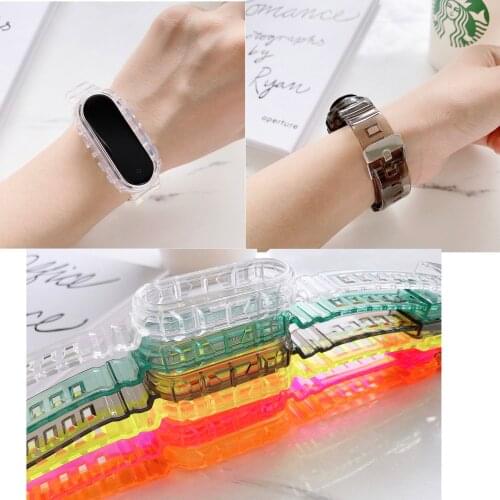 Transparent Silicone Strap For Xiaomi Mi band 3 4 Miband 3 4 5 6