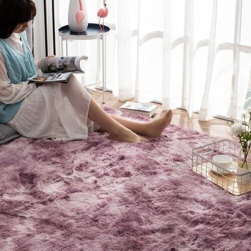 Rainbow Fluffy Rugs Anti-Skid Area Rugs Living Room Mat Bedroom kids room Bedside sofa table Plush Carpet Floor Mats Home custom