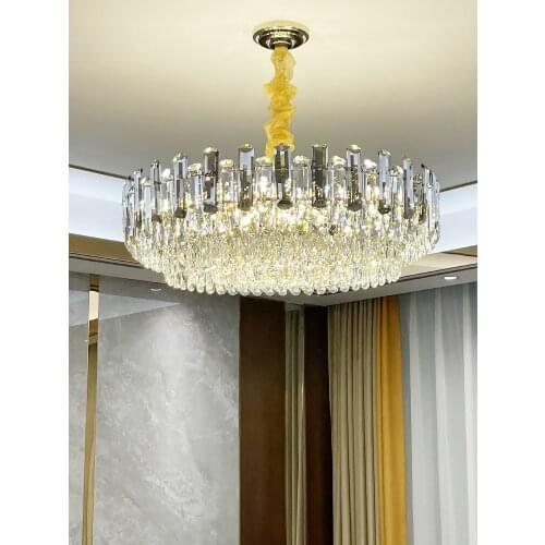 Postmodern light luxury crystal chandelier Nordic creative minimalist living room hall dining room bedroom lamp