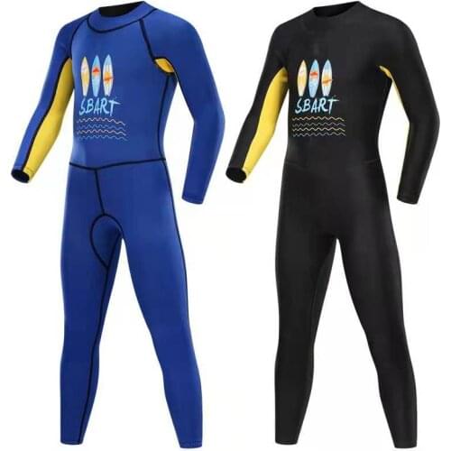 SBART 2mm One Piece Neoprene Scuba Kids Diving Suits Boys Girls Wetsuits Long Sleeve Children Swimming Rash Guards Surfing EO