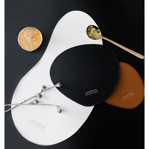 1 Set Chic PU Leather Placemat Kitchen Dining Table Mats Steak Pad Anti-scalding Insulation Pads Nordic Home Textile Placemats