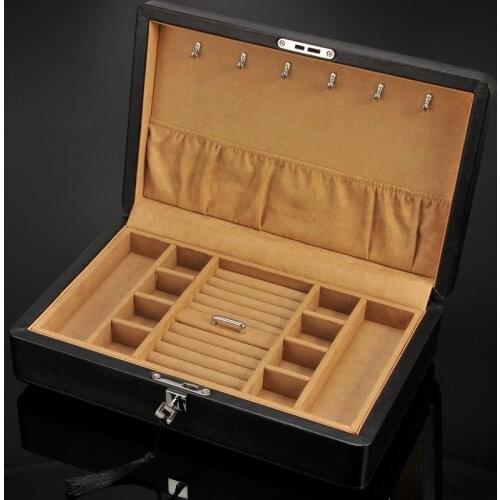 Large Capacity Jewelry Box Women Leather Packaging Necklace Rings Earrings Bracelet Storage Organizer Display Gift Box Case