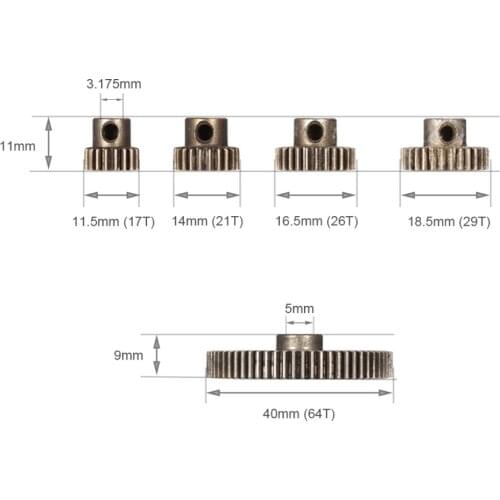 Metal Spur Diff Differential Main Gears Set for RC Monster Truck Car