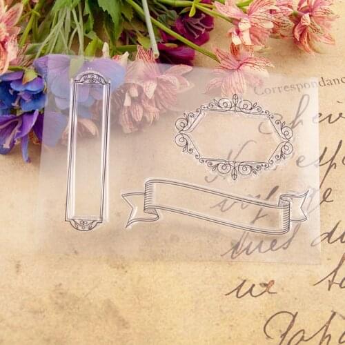 11x15 Banner Label Frame Transparent Clear Silicone Stamp Seal for DIY Scrapbooking Photo Album Decorative Clear Stamp