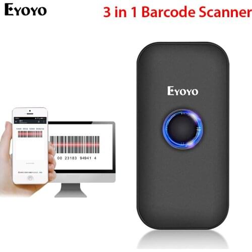 Eyoyo CCD barcode scanner Pocket 2.4G BT Wired 3-in-1 Connection Modes Decoding Capability Mini Barcode Scanner Wireless
