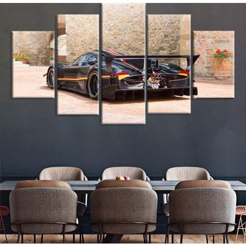 Framed Modern Fashion Car Picture Printing On Canvas Living Room 5 PCS Wall Art Boys Childrens Room Decoration