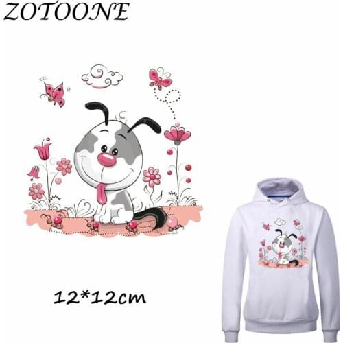 ZOTOONE Iron on Patches Butterfly Dog Heat Transfer Patch for Clothing T Shirt Beaded Applique Clothes DIY Accessory Decoration