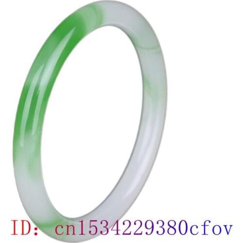 Green Jade Bangle Bracelet Gifts Jewelry Chinese Carved Natural Charm Jadeite Fashion Amulet