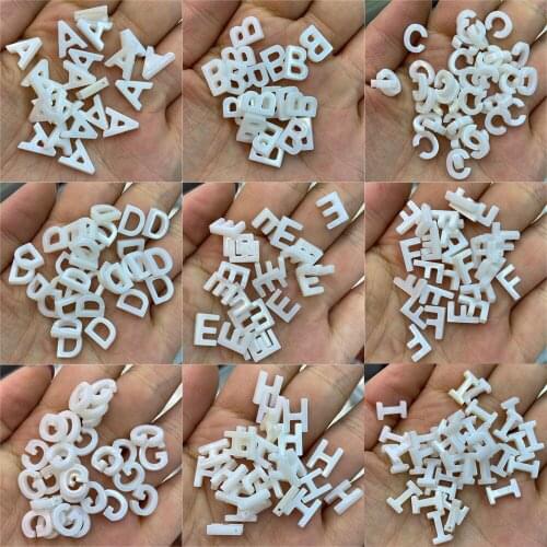 10Pcs/Pack Natural Shell Beads Letters Loose Beads Charms For Jewelry Making DIY Earrings Rings Accessory