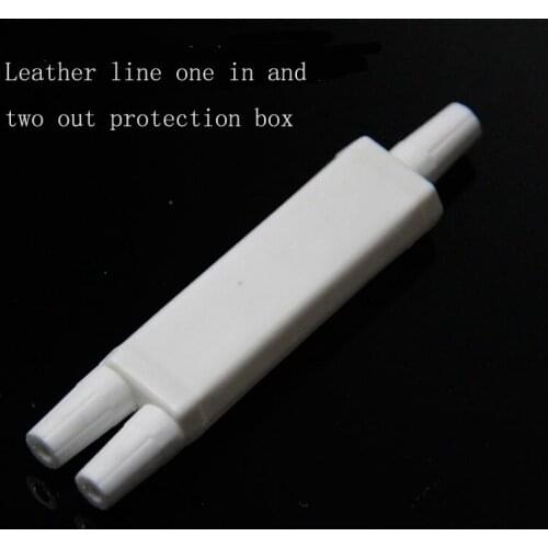 100pcs One In Two Out Leather Wire Protection Box Leather Cable Fusion Box One Two Fiber Optic Splitter Mini 2 Core Leather Wire