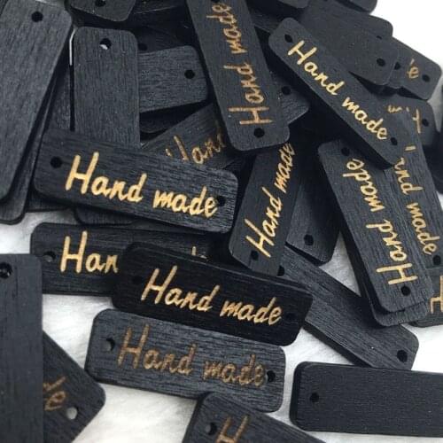 100Pcs Mix "Handmade" Wood Buttons Sewing Mix Lots 30mm WB359