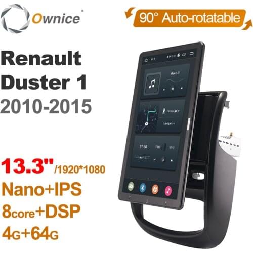 13.3 Inch 1920*1080 Ownice Android 10.0 for Renault Duster 1 2010 - 2015 Car Radio Auto Multimedia Video Audio Auto Rotatable