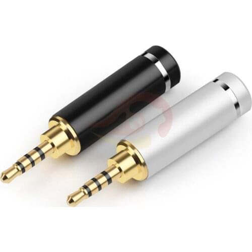 2.5mm Headphone Wire Connector Metal Splice Adapter 2.5 Earphone Plug 4 Pole Stereo Copper Gold Plated DIY Audio Jack HiFi