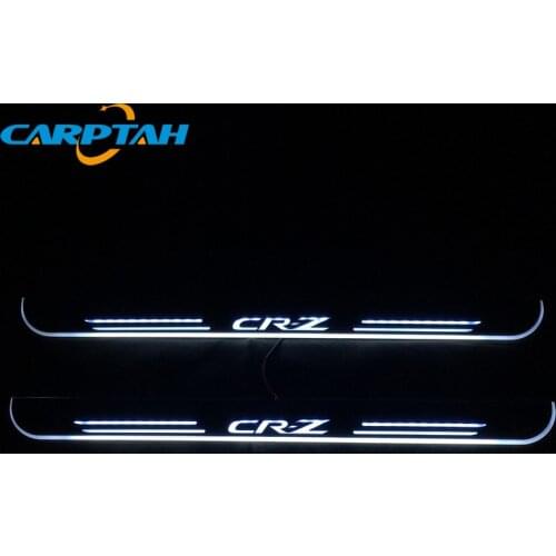 Carptah 2PCS Acrylic Moving LED Welcome Pedal Car Scuff Plate Pedal Door Sill Pathway Light For Honda CR-Z CRZ 2010 - 2018