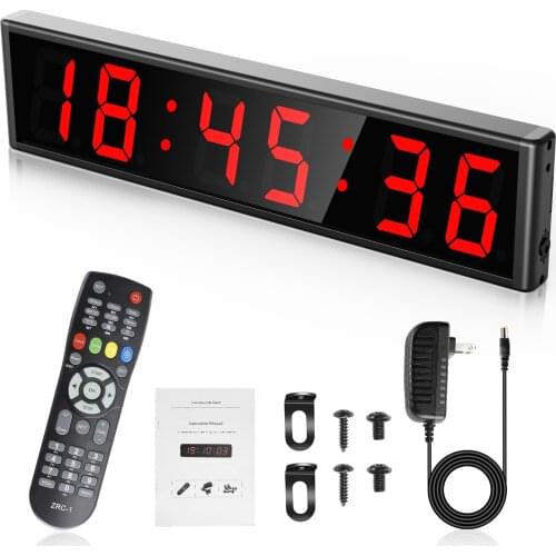3 inch LED Gym Timer Interval Timer Countdown Wall Clock Fitness Timer Stopwatch Home Gym Fitness hour minute second Real Time