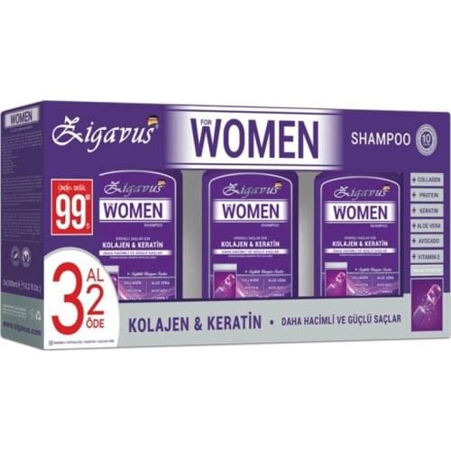 3 Get 2 Pay Zigavus Clinical Women Collagen and Keratin Shampoo 300 ml Nourishing Damage Repaired