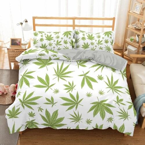 3D Maple leaf Printed Duvet Cover Pillowcase Plant Bedding Set Bedclothes Luxury Single Double Full Queen King Home Textiles