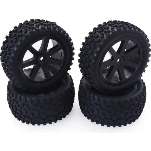 4PCS 1/10 RC Car Rubber Tyres Plastic Wheels for Redcat HSP HPI Hobbyking Traxxas Losi VRX LRP ZD Racing 1/10 Buggy