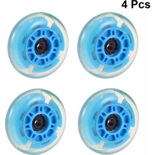 4pcs 64mm LED Wheels Inline Roller Wheels For Outdoor Replacement Random Color