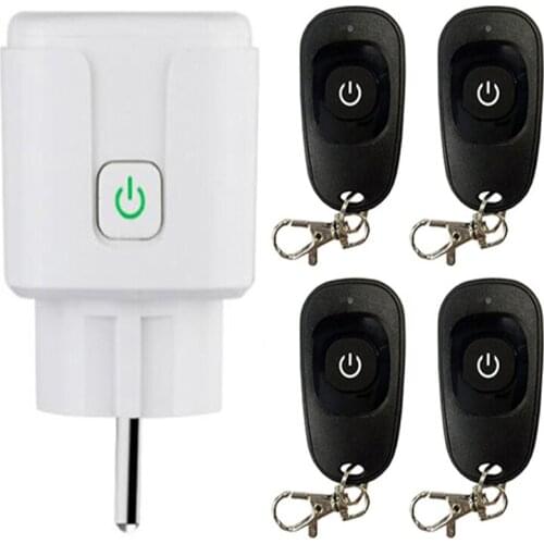 433MHZ AC 110V 220V RF Wireless Remote Control Switch Socket Power EU Electrical Outlet Switch 20m Transmitter
